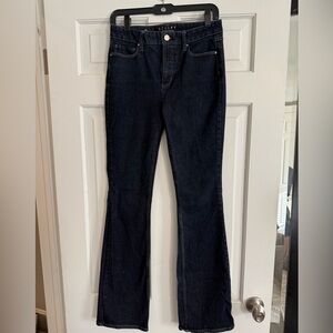 White House Black Market The Sculpt Skinny Flare Women's Dark Blue Jeans 4L LONG